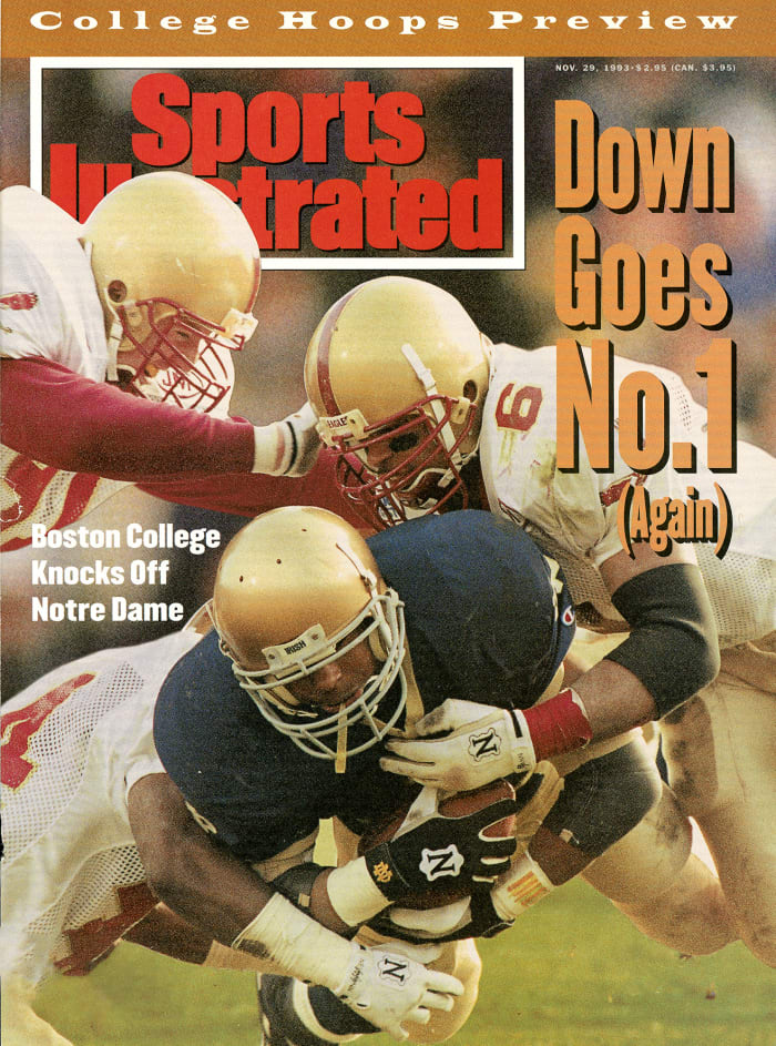 Sports Illustrated cover featuring Boston College's upset over Notre Dame in 1993
